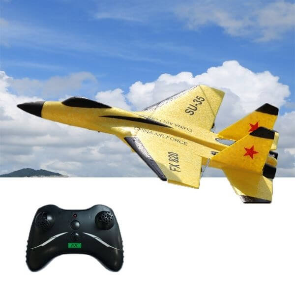 Avião de Brinquedo com Controle Remoto, SU35 ou SU57, Modelo Planador com  Luzes LED, 2,4