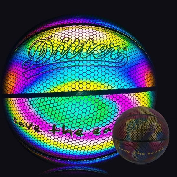 Bola de Basquete Reflexiva Luminosa - Brilha no Escuro - Comparação
