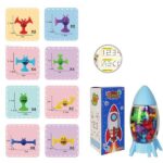 Bichinhos com Ventosas de Silicone Montessori - 38 peças Foguete
