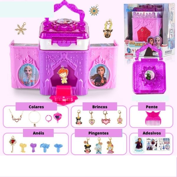 Maleta de Maquiagem Princesas - Elsa ou Branca - Brinca Mundo Loja de  Brinquedos