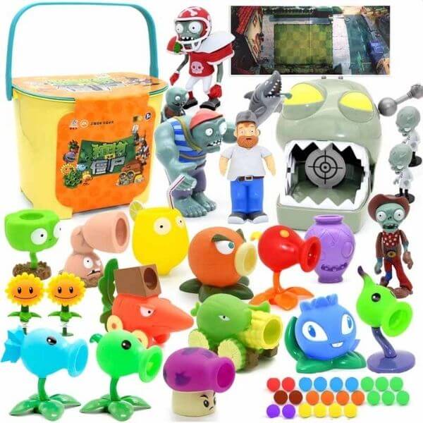 Plants Vs Zombies Kit C/4 Jogo Atira Bolinhas Pronta Entrega