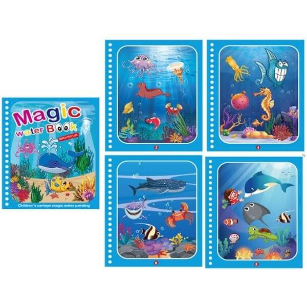 Livro Magia da Água Reutilizável - Brinquedo Montessori - Mar