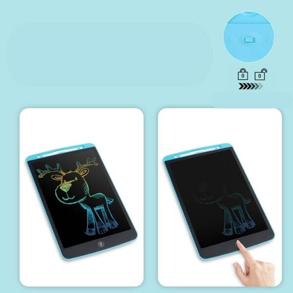 Magic Lousa Tablet de Desenho Mágico - Azul - 12 polegadas - Tela Multicolorida