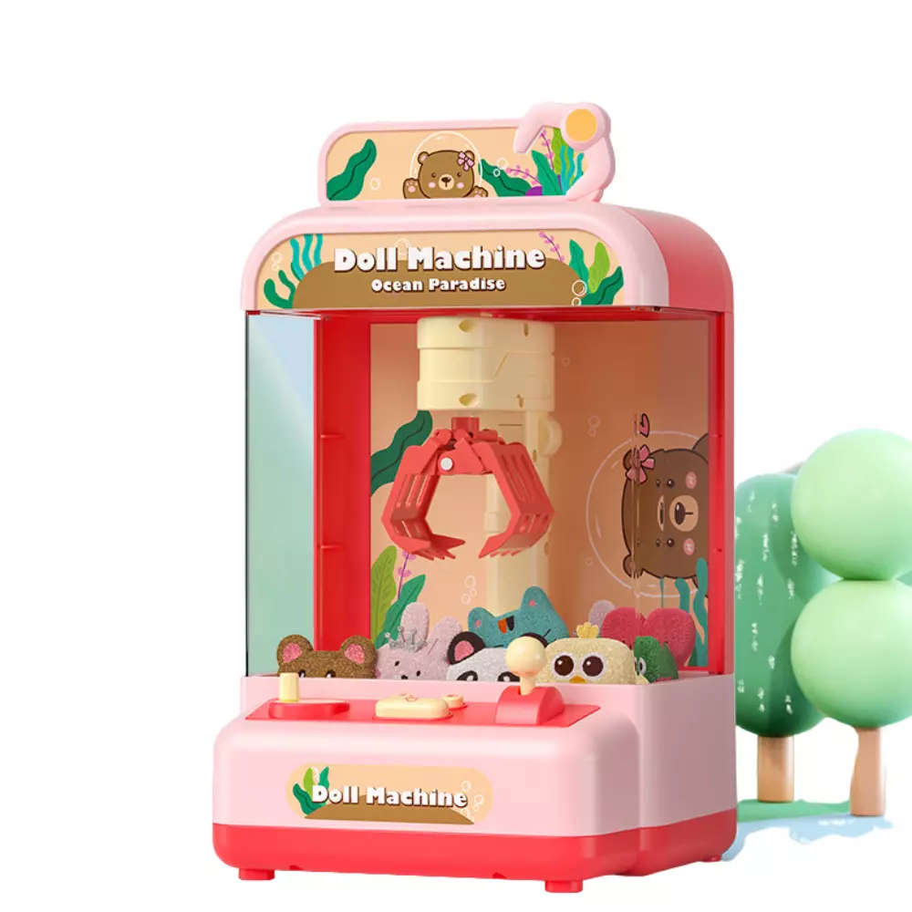 Brinquedo garra para máquina de boneca infantil, dois modos de