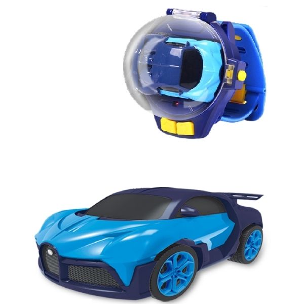 Mini Racing Relógio Carro de Controle Remoto Sem Fio - Azul