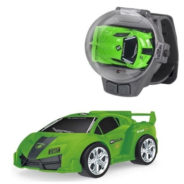 Mini Racing Relógio Carro de Controle Remoto Sem Fio - Verde