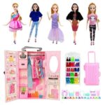 Mini Roupeiro e Acessórios da Barbie - 46 Itens