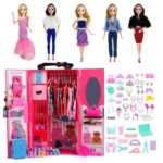Mini Roupeiro e Acessórios da Barbie - 52 Itens