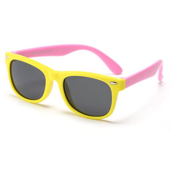 Óculos de Sol Super Flexível com Proteção UV Infantil - Amarelo e Rosa