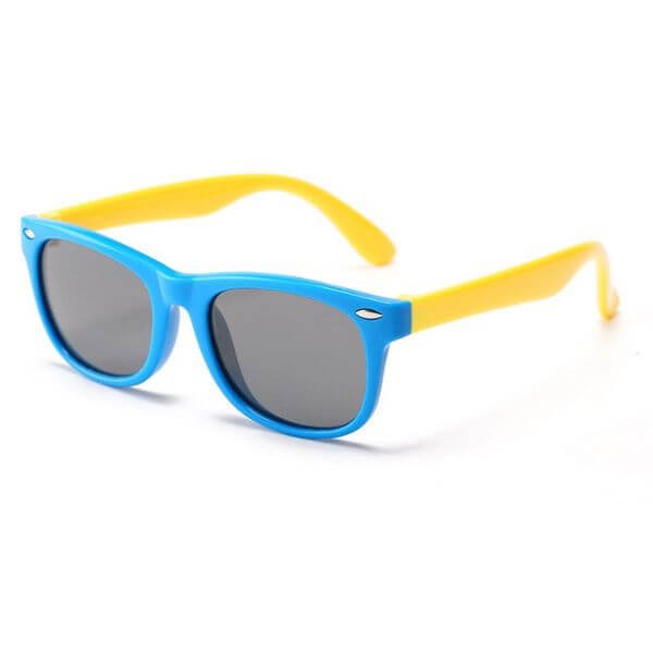 Óculos de Sol Super Flexível com Proteção UV Infantil - Azul e Amarelo