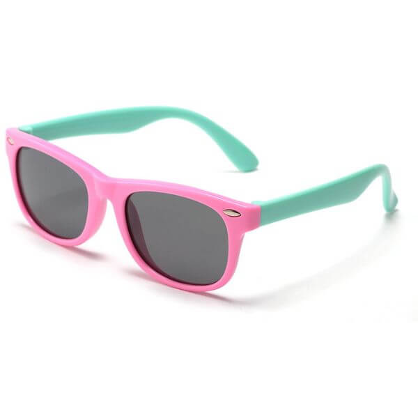 Óculos de Sol Super Flexível com Proteção UV Infantil - Rosa e Verde