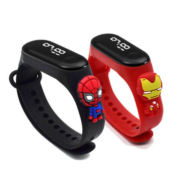 Relógio Digital Super Heróis - Aranha e Ferro
