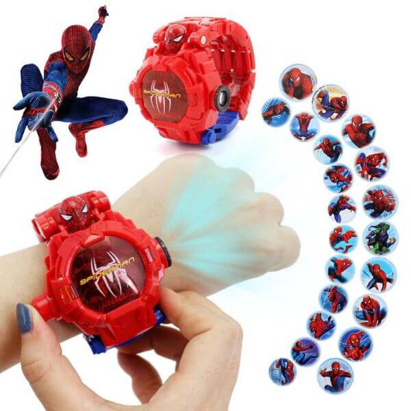 Relógio Super Heróis com Projetor - Aranha