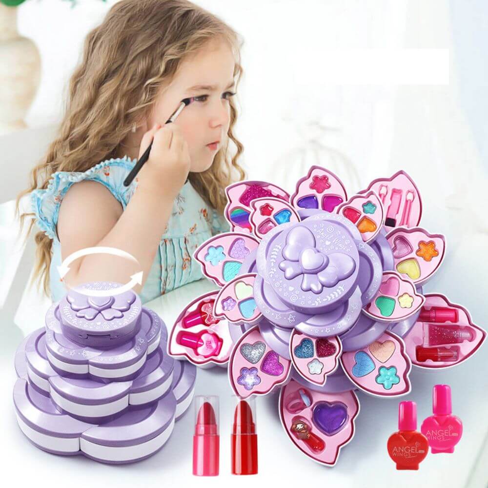 Kit de maquiagem infantil para menina - conjunto de maquiagem