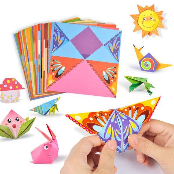 Origami de Animais - Brinquedo Montessori - 54 folhas - Diversos