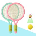 Kit Raquetes Badminton Infantil - Verde e Rosa
