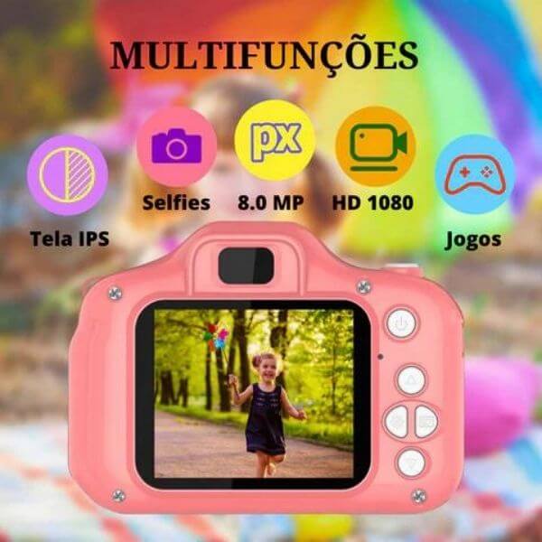 Mini Câmera Digital Infantil faz Foto e Vídeos - Multifunção