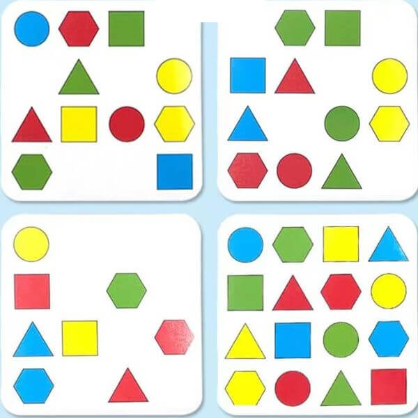 Brinquedo Cognitivo Montessori Forma Cor Geométrica Combinação Jogo Memória  Sensorial Educativos Infantil