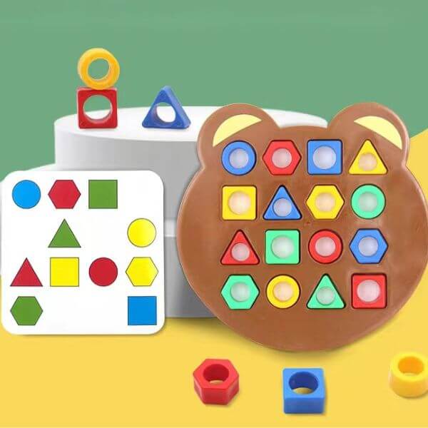 Jogo Puzzle Geométrico - Formas  Brinquedo Educativo Montessori