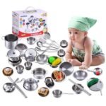 Mini Cozinha Infantil em Aço Inox - Utensílios de Cozinha - Bebê