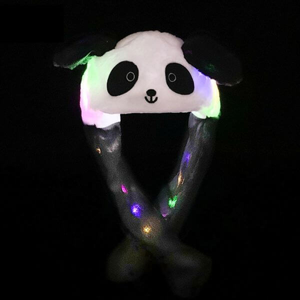 Touca Quentinha de Pelúcia com LED Brilhante - Panda