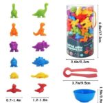 Jogo de Cores e Contagem - Brinquedo Montessori - Dinossauro