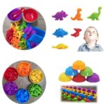 Jogo de Cores e Contagem - Brinquedo Montessori - Peças