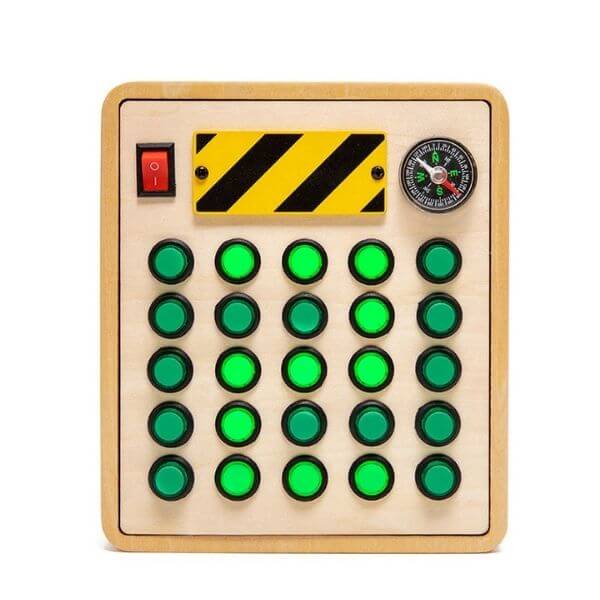Painel Sensorial de Controle Montessori - Luzes