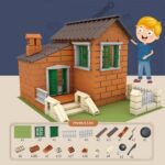 Blocos de Construção em Miniatura, Mini Casas - 304 peças