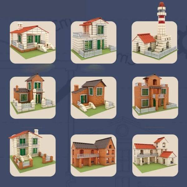 Blocos de Construção em Miniatura, Mini Casas - Modelos